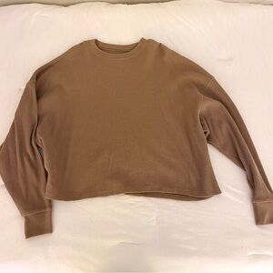 A&F Long-Sleeve Oversized Dolman Waffle Tee (S/M)